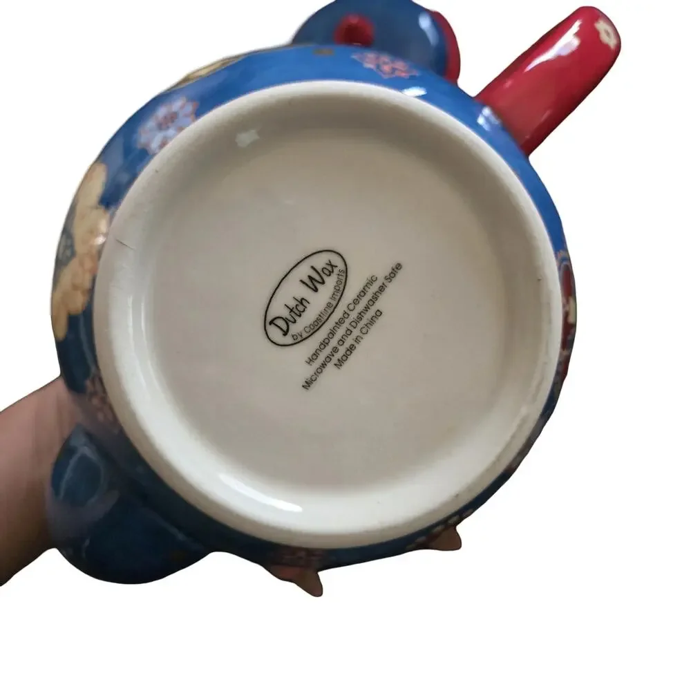 Dutch Wax Bohemian Floral Ceramic Teapot